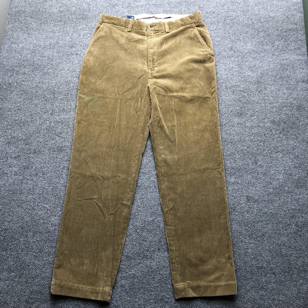 Polo Ralph Lauren Pants Mens 34x30 Beige Corduroy Khakis Straight Leg Casual